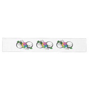 Infinity Symbol with Rainbow Rose Long Table Runner