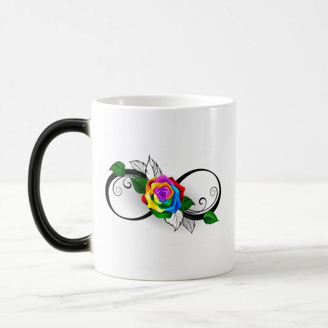 Infinity Symbol with Rainbow Rose Magic Mug (Left)