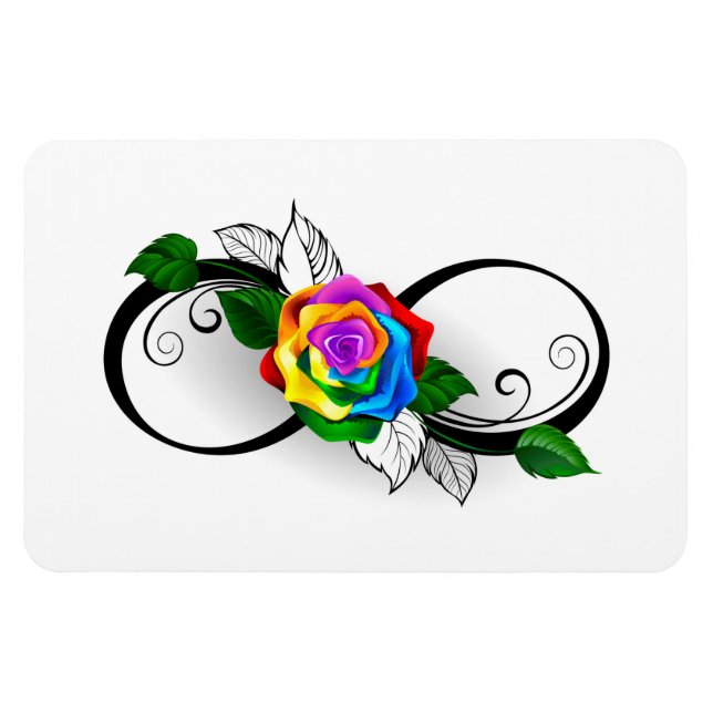 Infinity Symbol with Rainbow Rose Magnet (Horizontal)