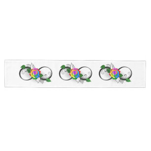 Infinity Symbol with Rainbow Rose Medium Table Runner
