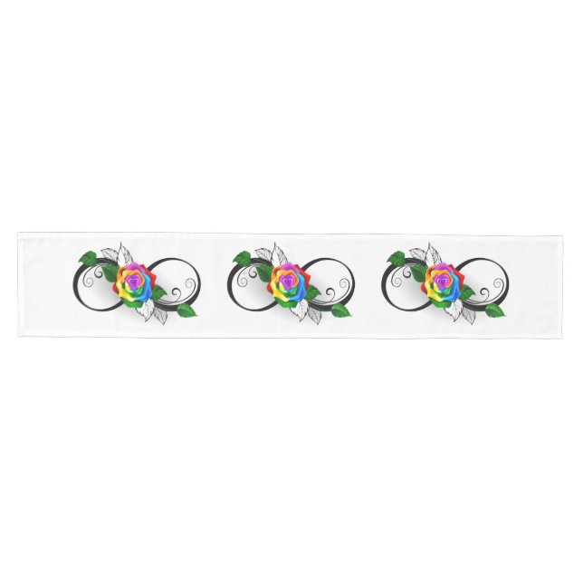 Infinity Symbol with Rainbow Rose Medium Table Runner (Horizontal)
