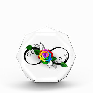 Infinity Symbol with Rainbow Rose Photo Block