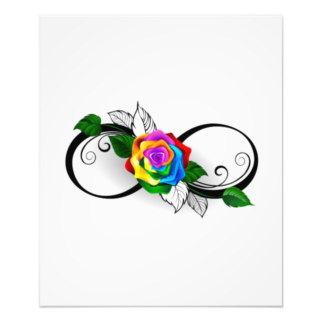 Infinity Symbol with Rainbow Rose Photo Print (Front)