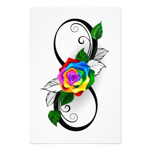 Infinity Symbol with Rainbow Rose Photo Print (Front)