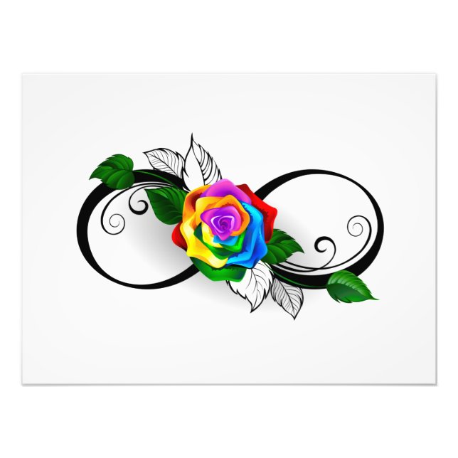 Infinity Symbol with Rainbow Rose Photo Print (Front)