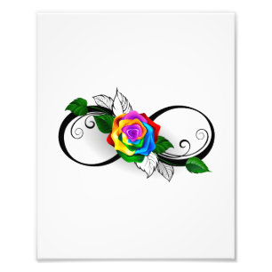 Infinity Symbol with Rainbow Rose Photo Print