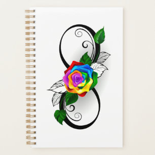 Infinity Symbol with Rainbow Rose Planner