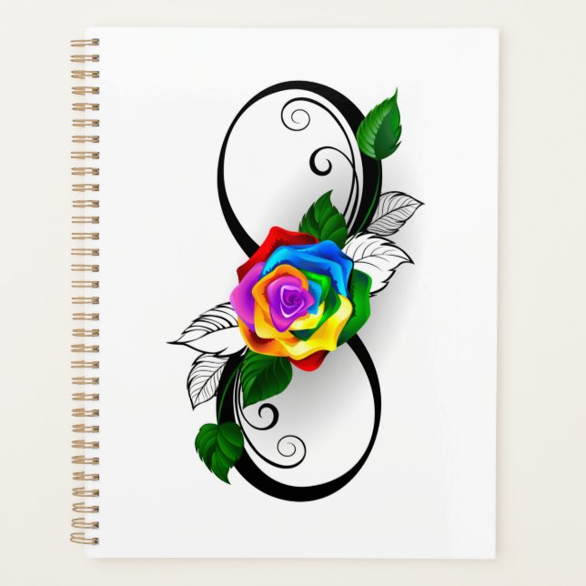 Infinity Symbol with Rainbow Rose Planner (Front)