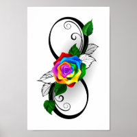 Infinity Symbol with Rainbow Rose