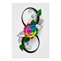 Infinity Symbol with Rainbow Rose