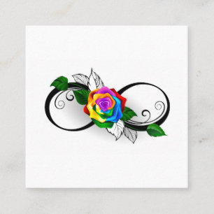 Infinity Symbol with Rainbow Rose Referral Card