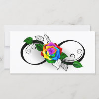 Infinity Symbol with Rainbow Rose