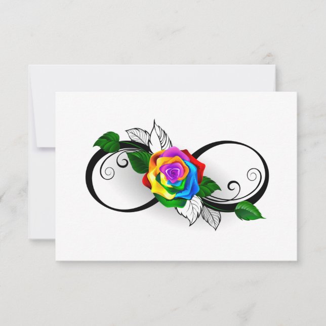 Infinity Symbol with Rainbow Rose Save The Date (Front)