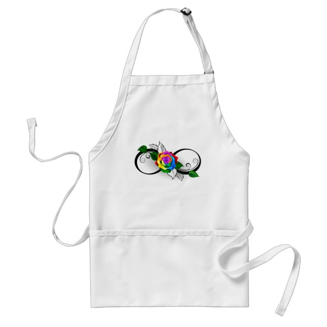 Infinity Symbol with Rainbow Rose Standard Apron (Front)