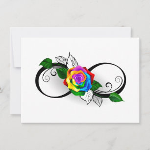 Infinity Symbol with Rainbow Rose Thank You Card
