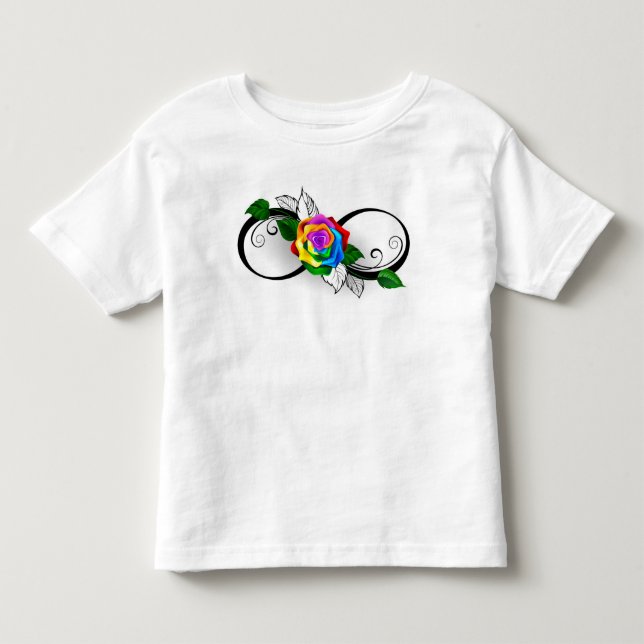 Infinity Symbol with Rainbow Rose Toddler T-Shirt (Front)