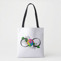 Infinity Symbol with Rainbow Rose