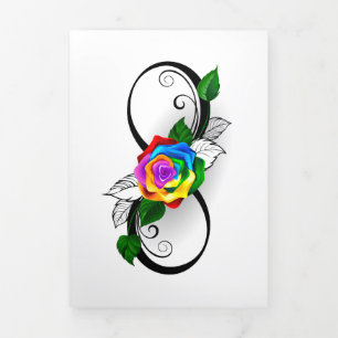 Infinity Symbol with Rainbow Rose Tri-Fold Programme