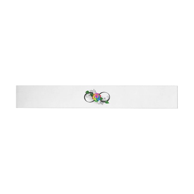 Infinity Symbol with Rainbow Rose Wraparound Address Label (Individual)