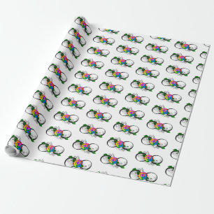 Infinity Symbol with Rainbow Rose Wrapping Paper
