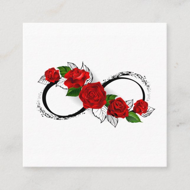Infinity Symbol with Red Roses Appointment Card (Front)