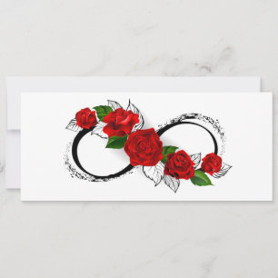 Infinity Symbol with Red Roses Card
