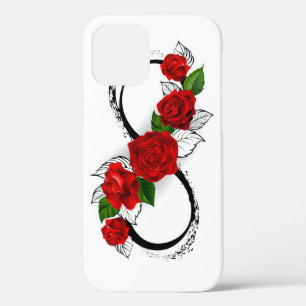 Infinity Symbol with Red Roses iPhone 12 Case