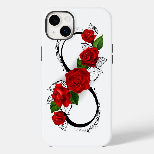 Infinity Symbol with Red Roses Case-Mate iPhone Case (Back)