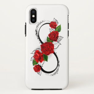 Infinity Symbol with Red Roses iPhone XS Case