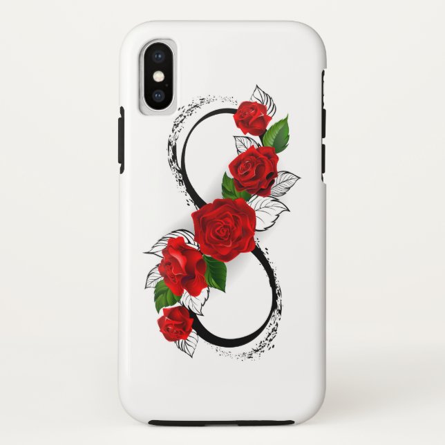 Infinity Symbol with Red Roses Case-Mate iPhone Case (Back)