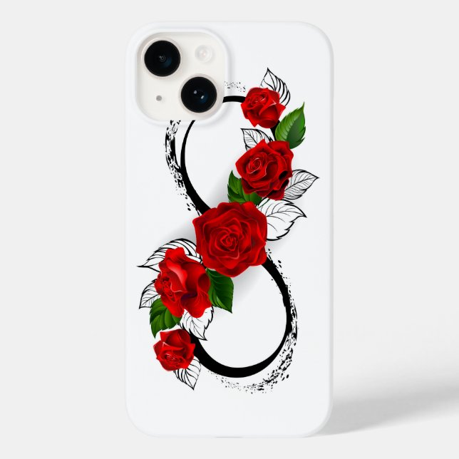 Infinity Symbol with Red Roses Case-Mate iPhone Case (Back)