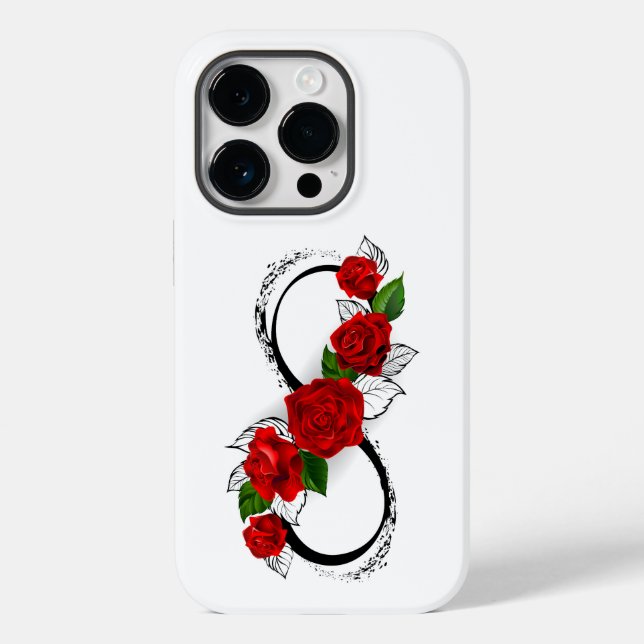 Infinity Symbol with Red Roses Case-Mate iPhone Case (Back)