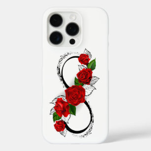 Infinity Symbol with Red Roses iPhone 16 Pro Case