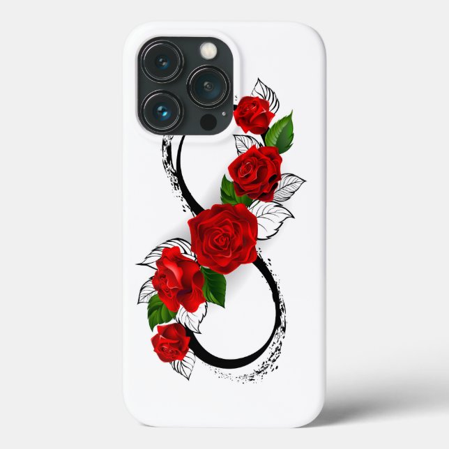 Infinity Symbol with Red Roses Case-Mate iPhone Case (Back)