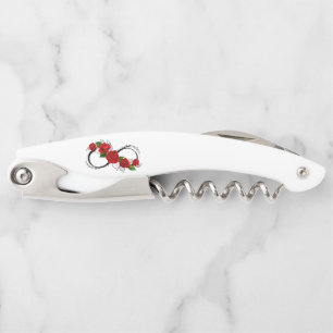 Infinity Symbol with Red Roses Corkscrew