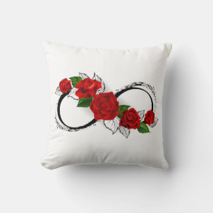 Infinity Symbol with Red Roses Cushion
