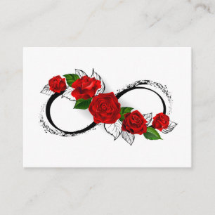 Infinity Symbol with Red Roses Enclosure Card