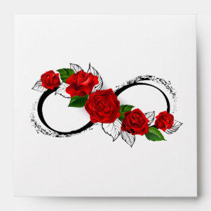 Infinity Symbol with Red Roses Envelope