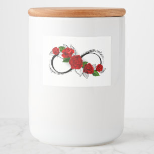 Infinity Symbol with Red Roses Food Label