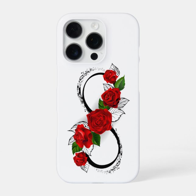 Infinity Symbol with Red Roses iPhone Case (Back)