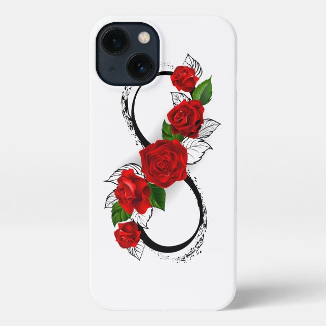 Infinity Symbol with Red Roses iPhone Case (Back)