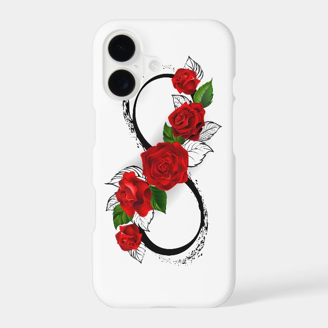 Infinity Symbol with Red Roses iPhone Case (Back)