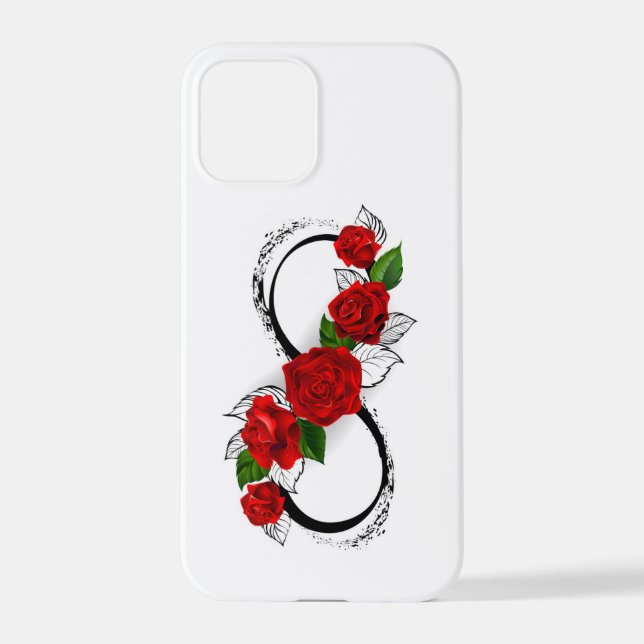 Infinity Symbol with Red Roses iPhone Case (Back)