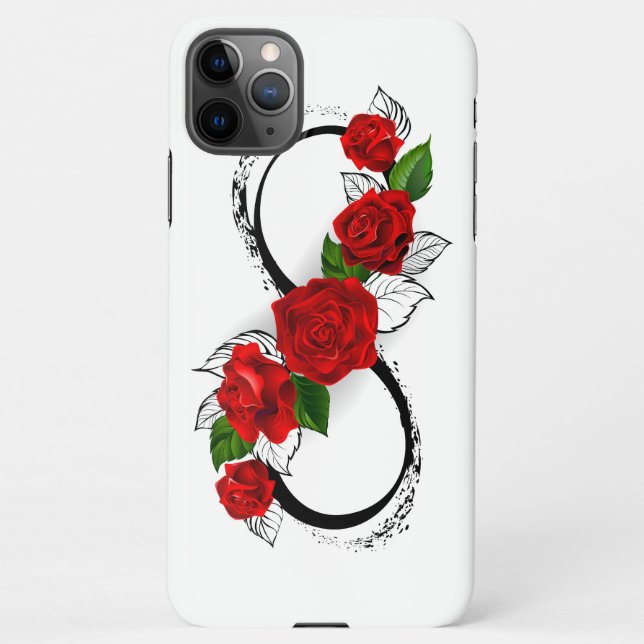 Infinity Symbol with Red Roses iPhone Case (Back)