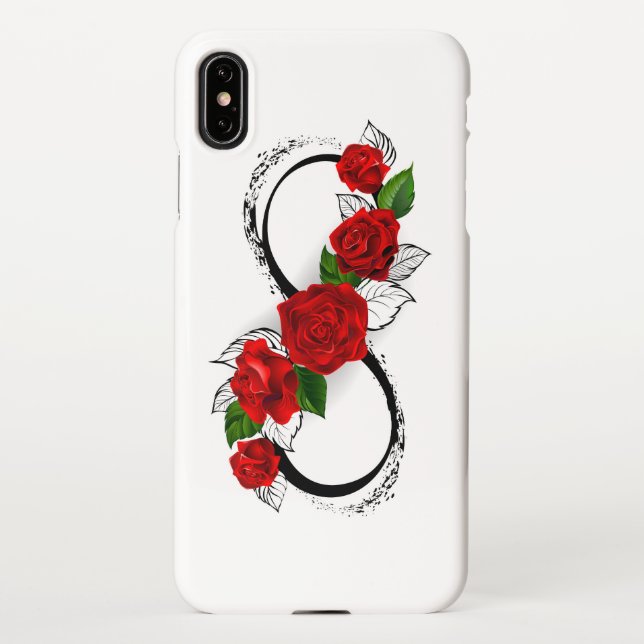Infinity Symbol with Red Roses iPhone Case (Back)