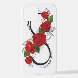 Infinity Symbol with Red Roses iPhone 12 Case