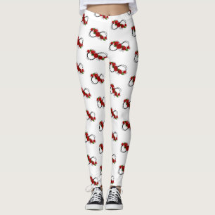 Infinity Symbol with Red Roses Leggings