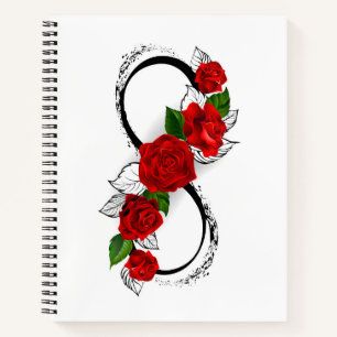 Infinity Symbol with Red Roses Notebook