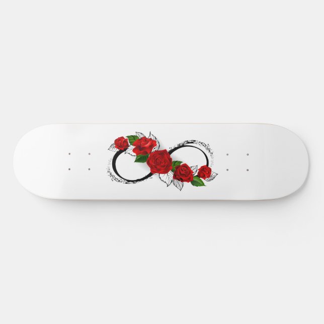 Infinity Symbol with Red Roses Skateboard (Horz)