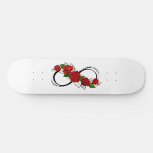 Infinity Symbol with Red Roses Skateboard